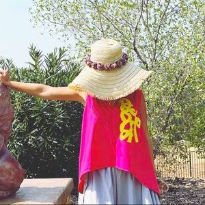 Embroidery top pink and yellow